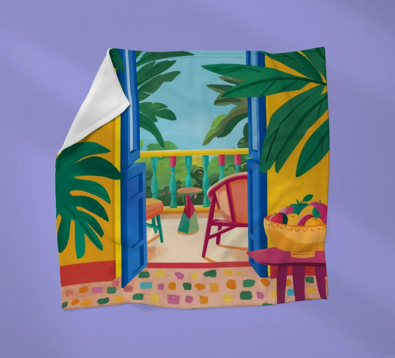 Balcon Vue sur la jungle plaid polaire de FadeAura