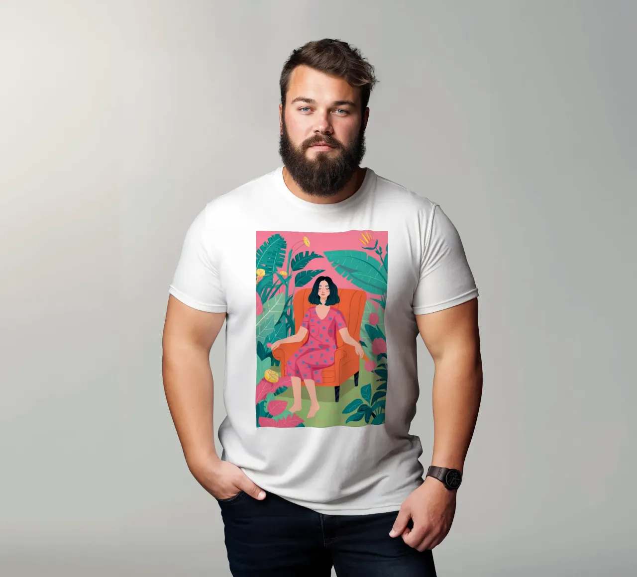 Abito rosa Riposo in giardino t-shirt da FadeAura