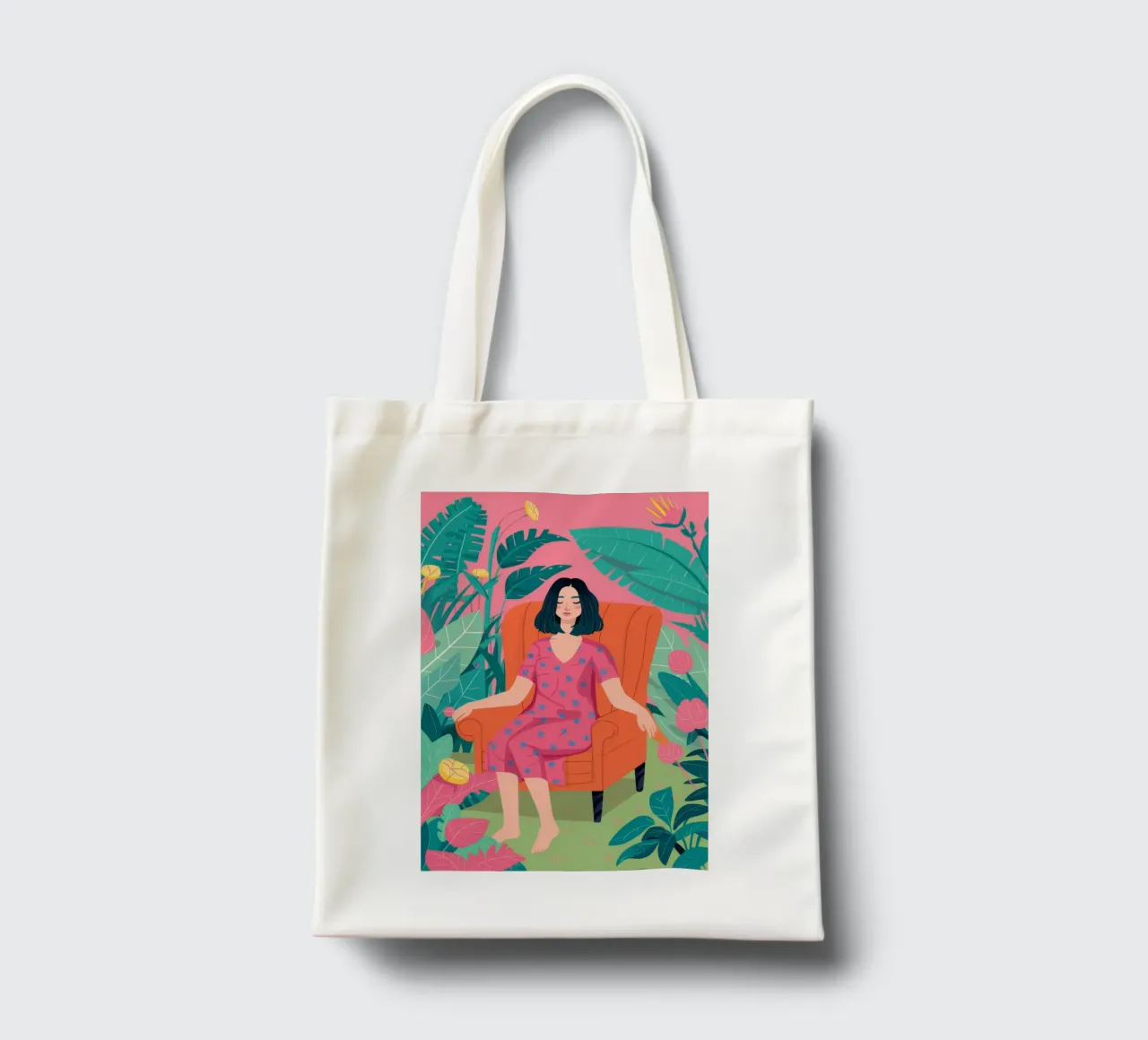 Abito rosa Riposo in giardino borsa in juta da FadeAura