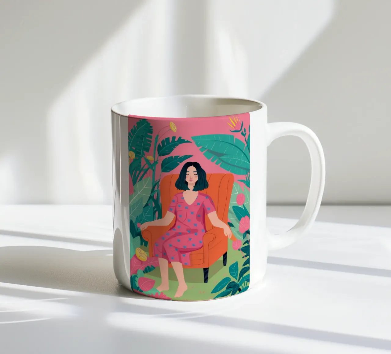 Abito rosa Riposo in giardino tazza in ceramica da FadeAura