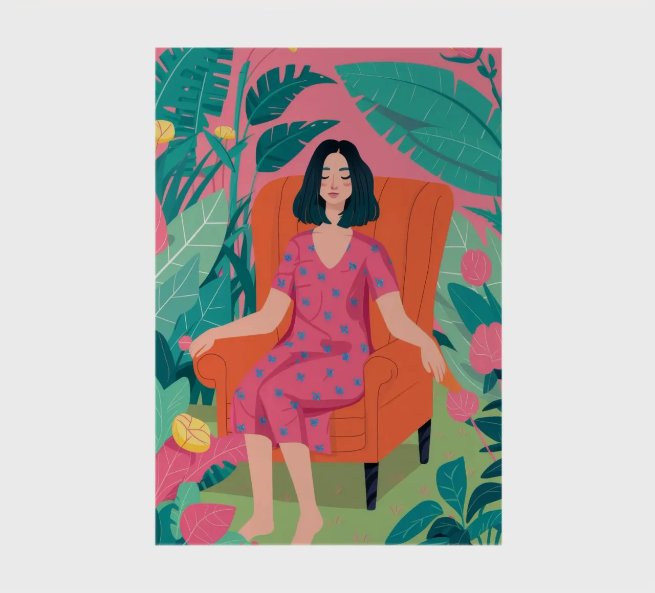 Pink Dress Garden Repose notebook by FadeAura