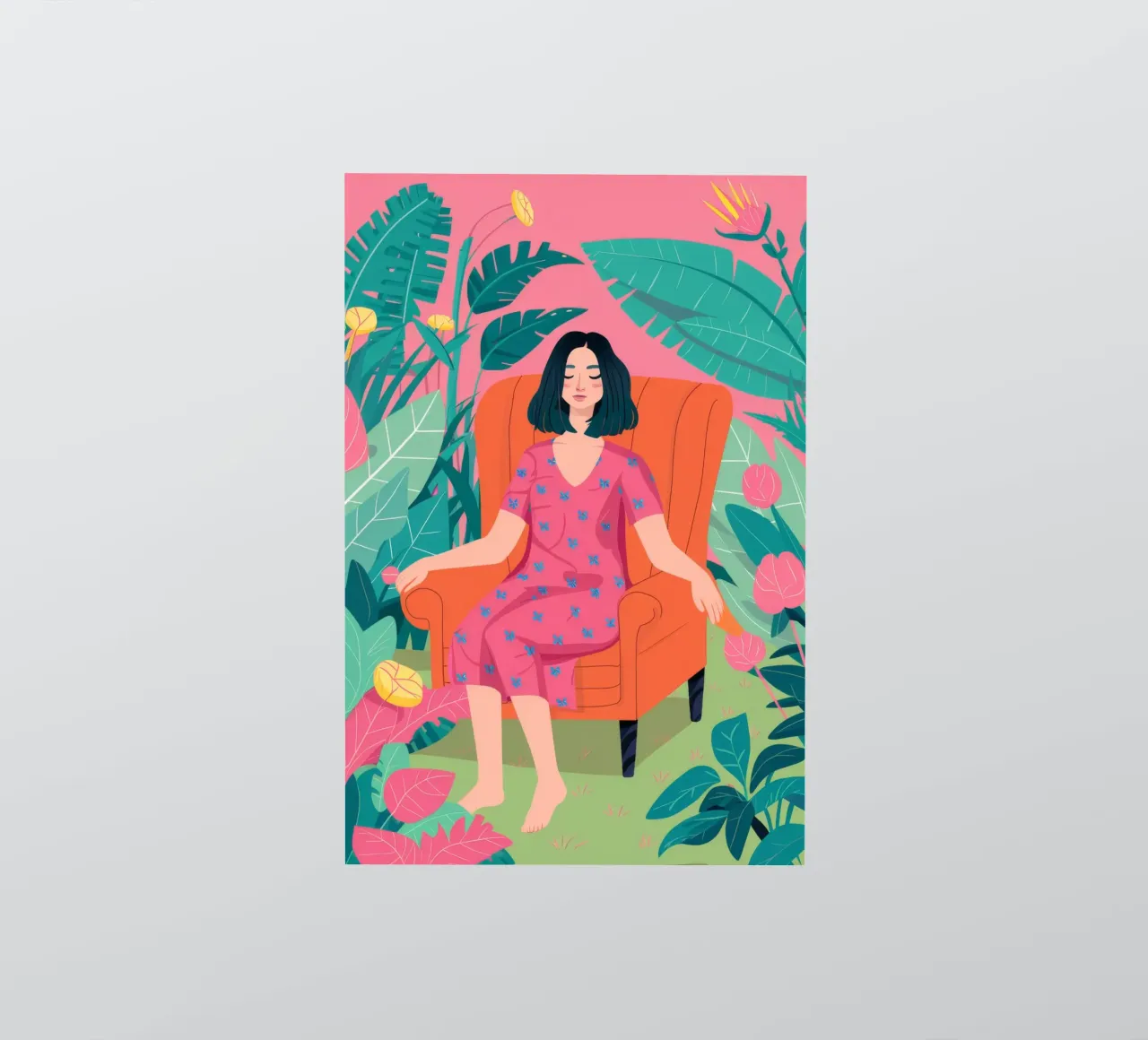 Pink Dress Garden Repose sticker by FadeAura