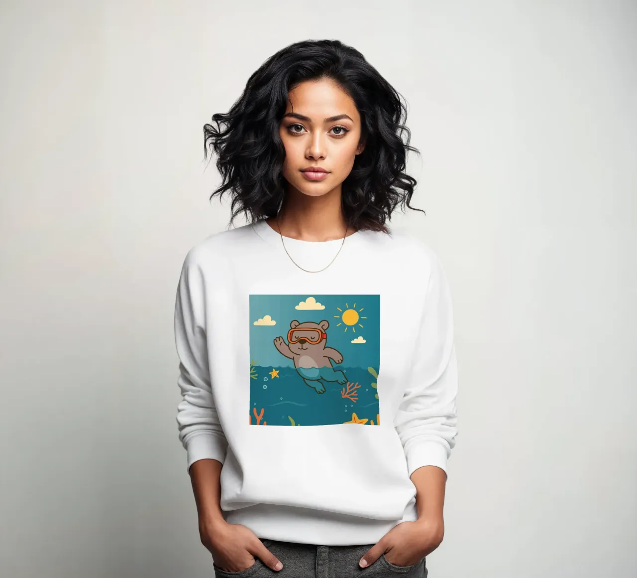 Immersione in mare con l'orso felpa da namosh