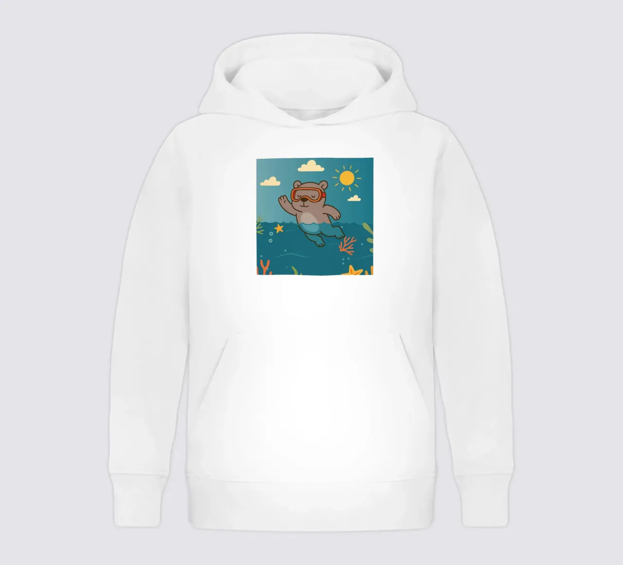 Immersione in mare con l'orso felpa bambino con cappuccio da namosh