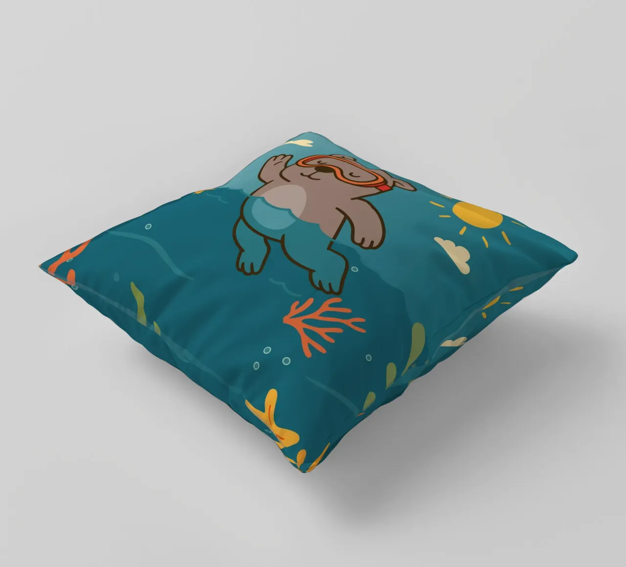 Immersione in mare con l'orso cuscino da namosh