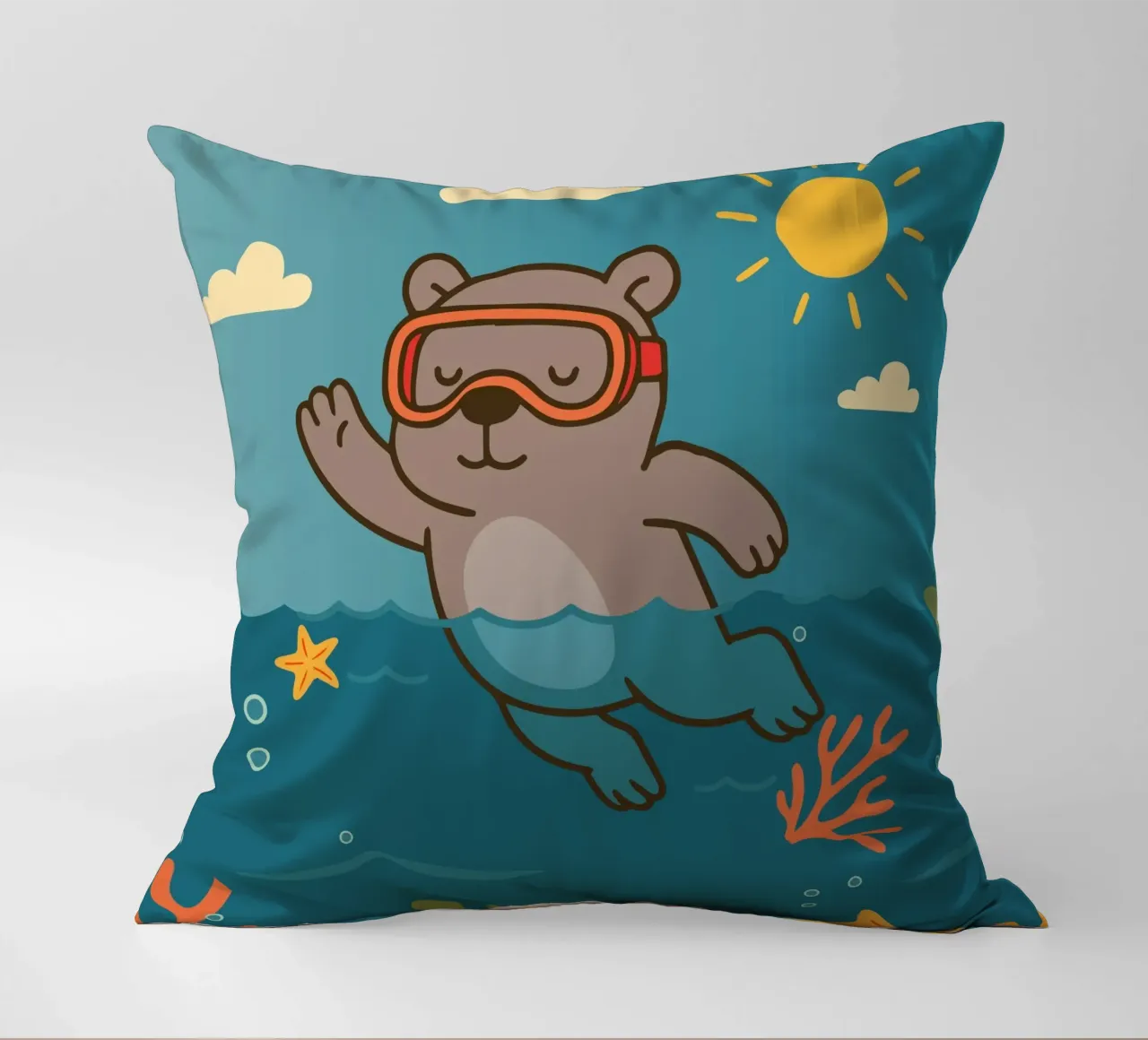 Immersione in mare con l'orso cuscino da namosh