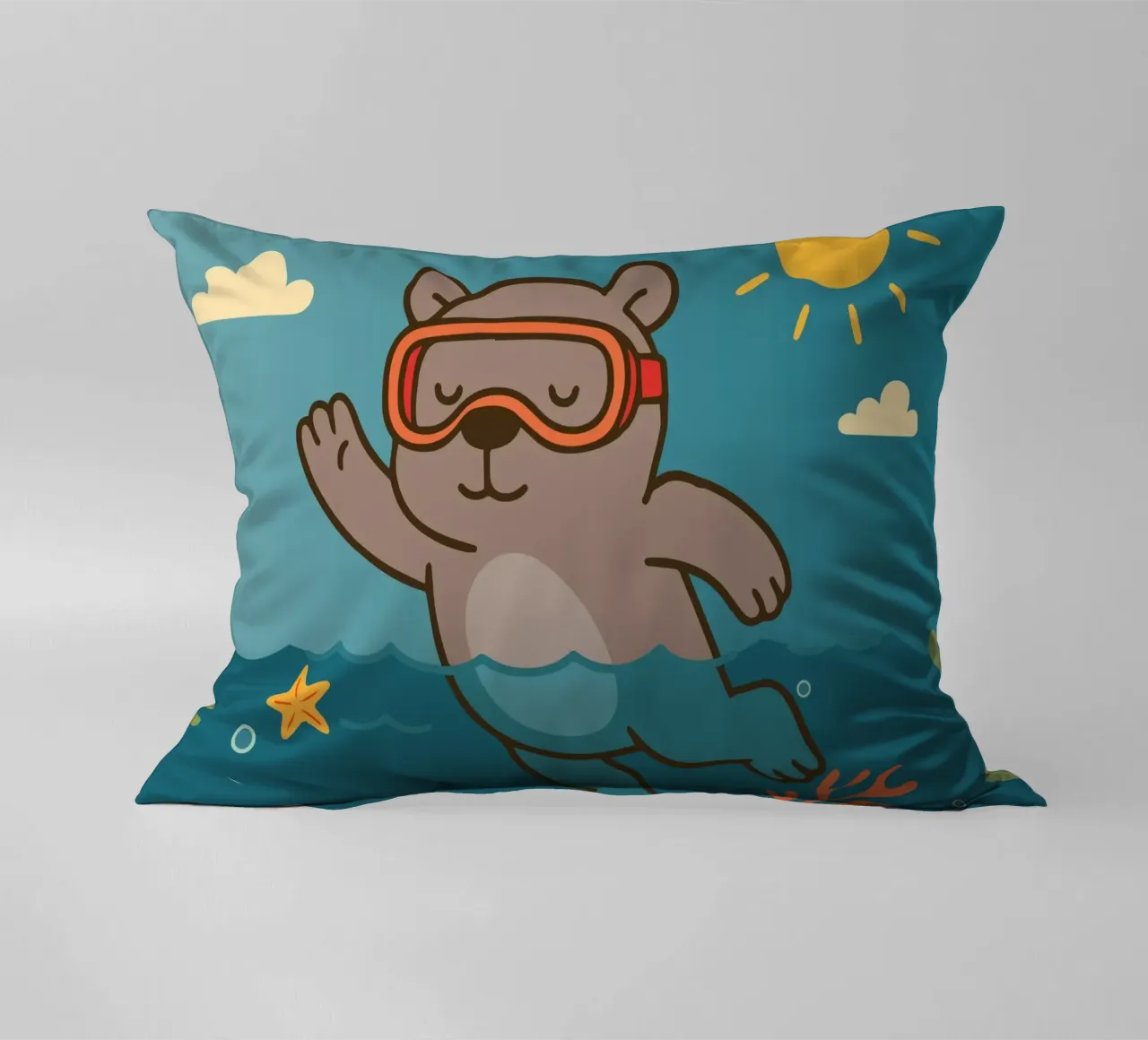 Immersione in mare con l'orso cuscino da namosh