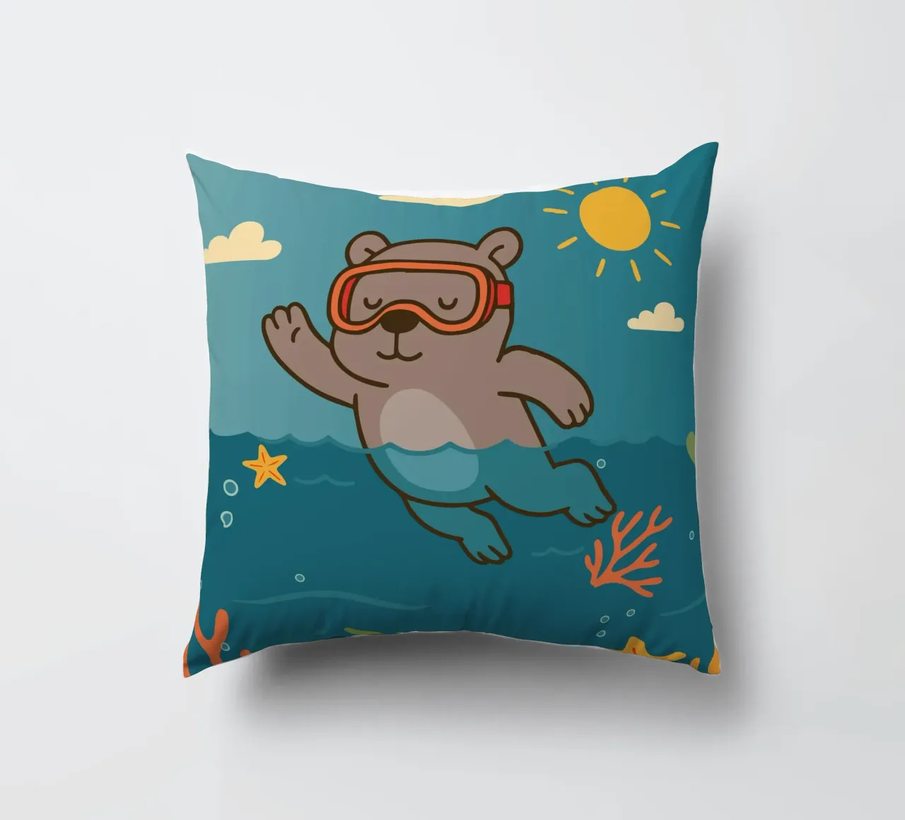 Immersione in mare con l'orso cuscino da namosh