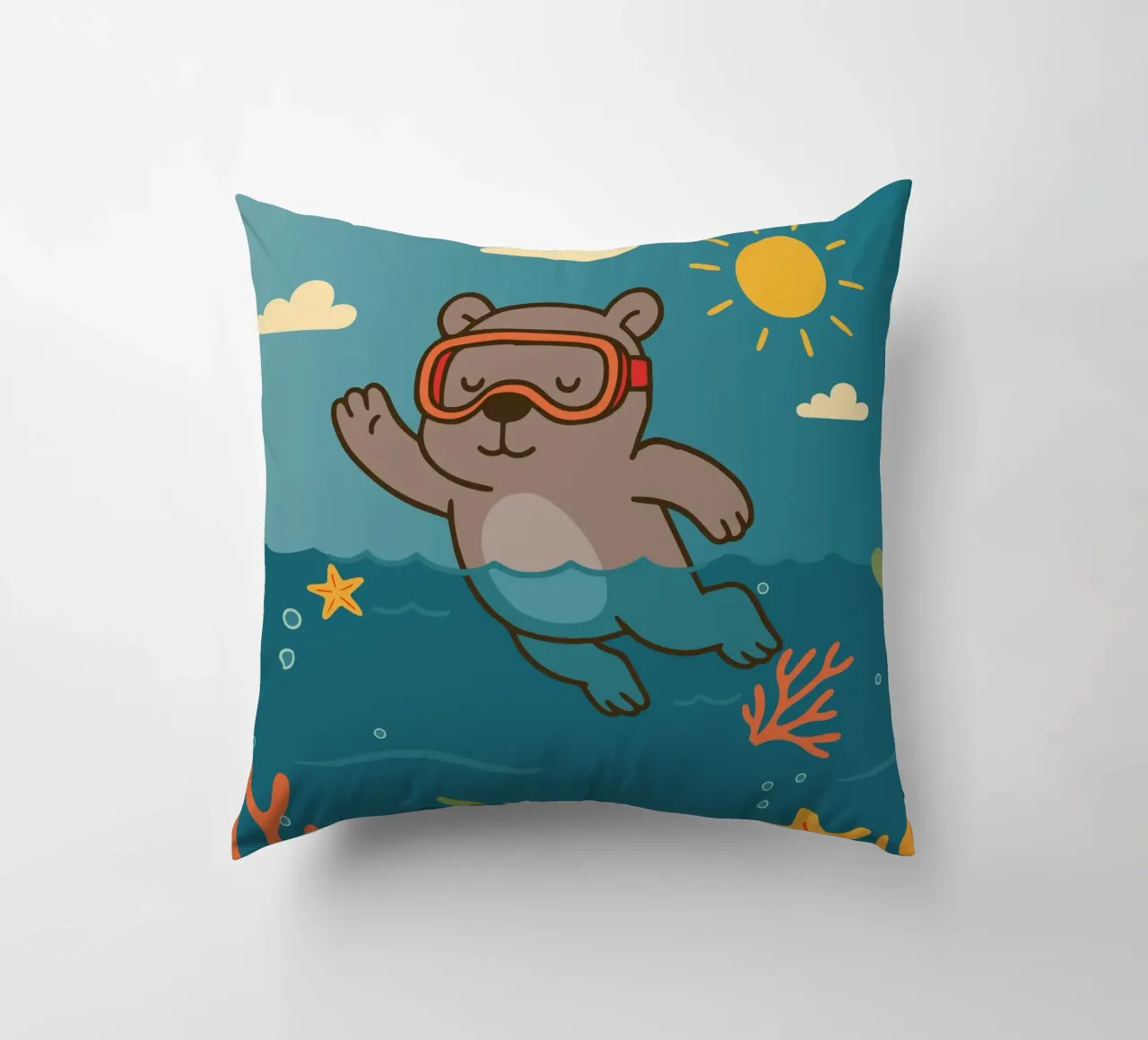 Immersione in mare con l'orso cuscino da namosh