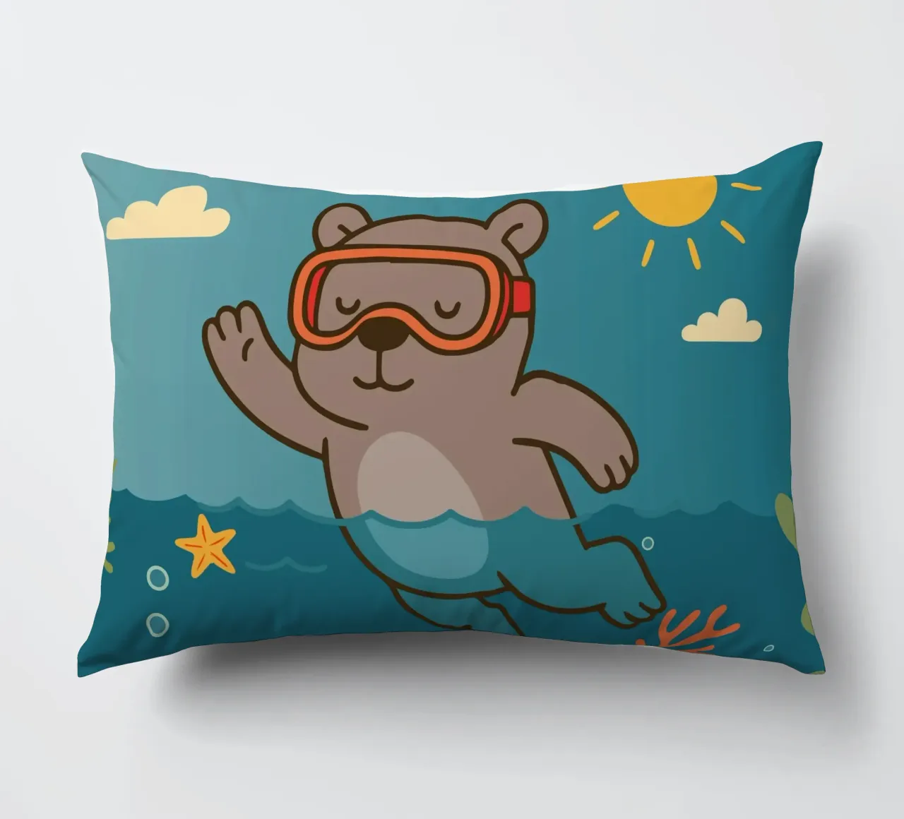 Immersione in mare con l'orso cuscino da namosh