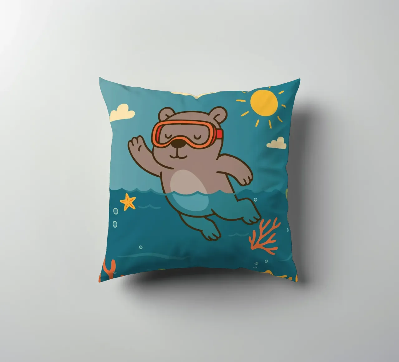 Immersione in mare con l'orso cuscino da namosh