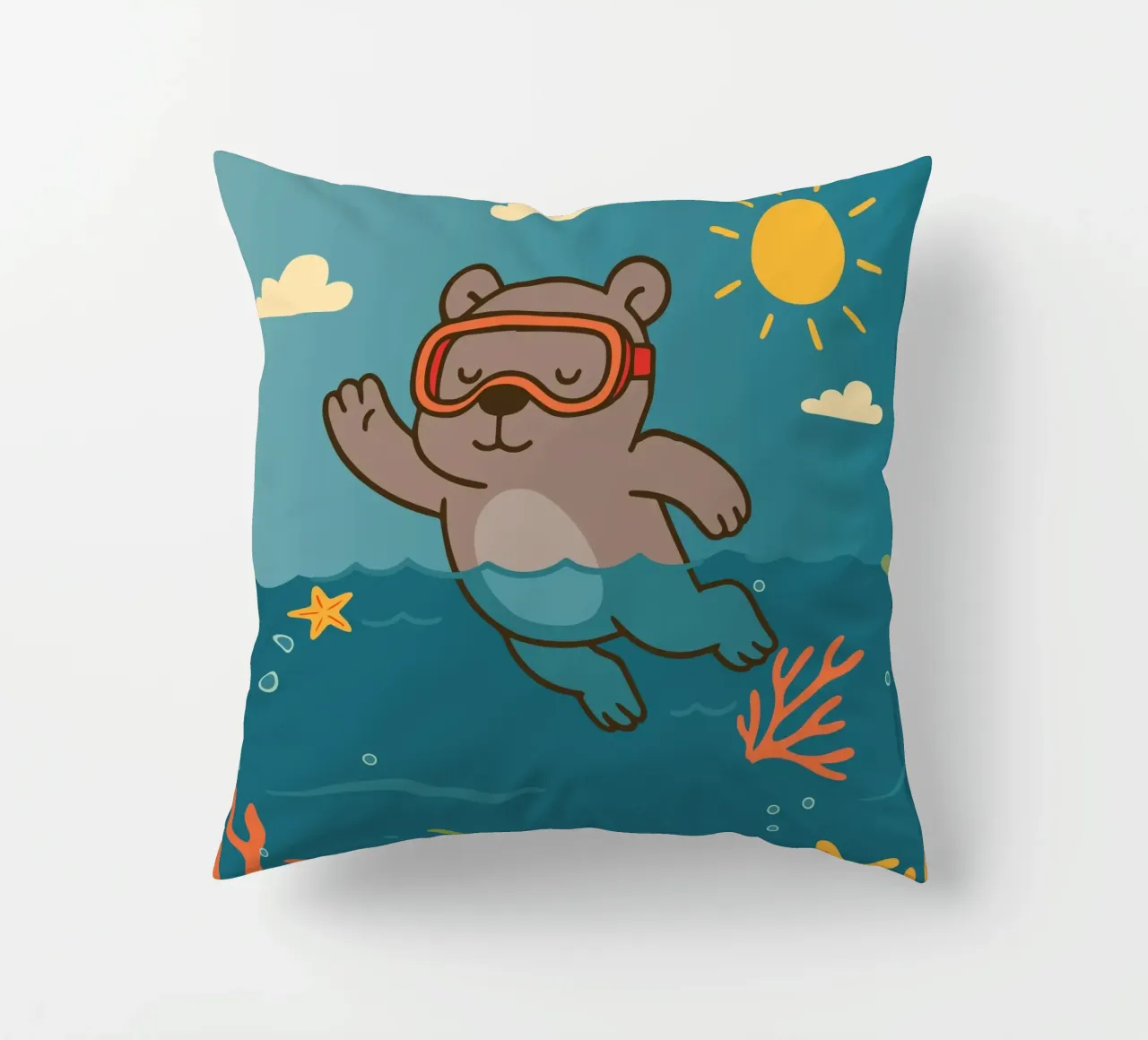 Immersione in mare con l'orso cuscino da namosh