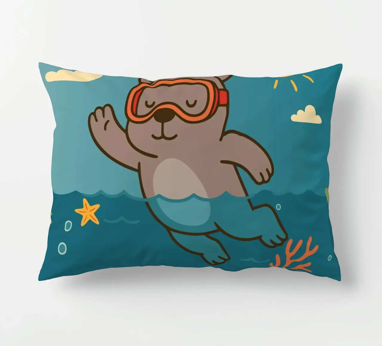 Immersione in mare con l'orso cuscino da namosh