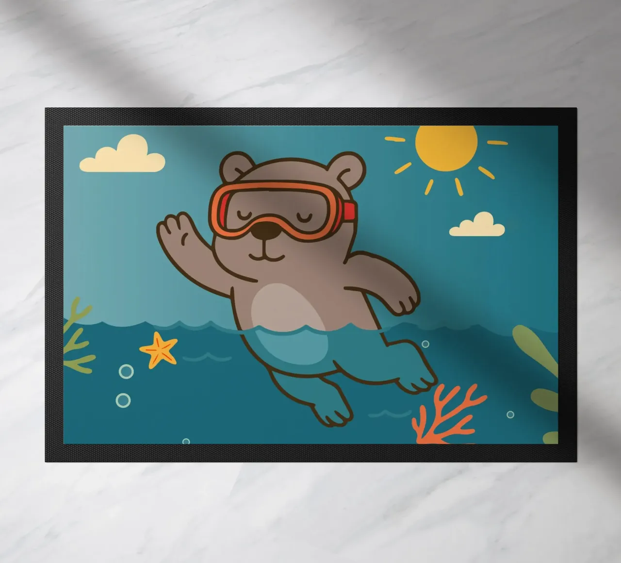 Immersione in mare con l'orso zerbino da namosh