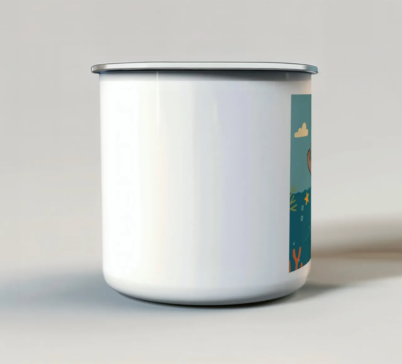 Immersione in mare con l'orso tazza in smalto da namosh