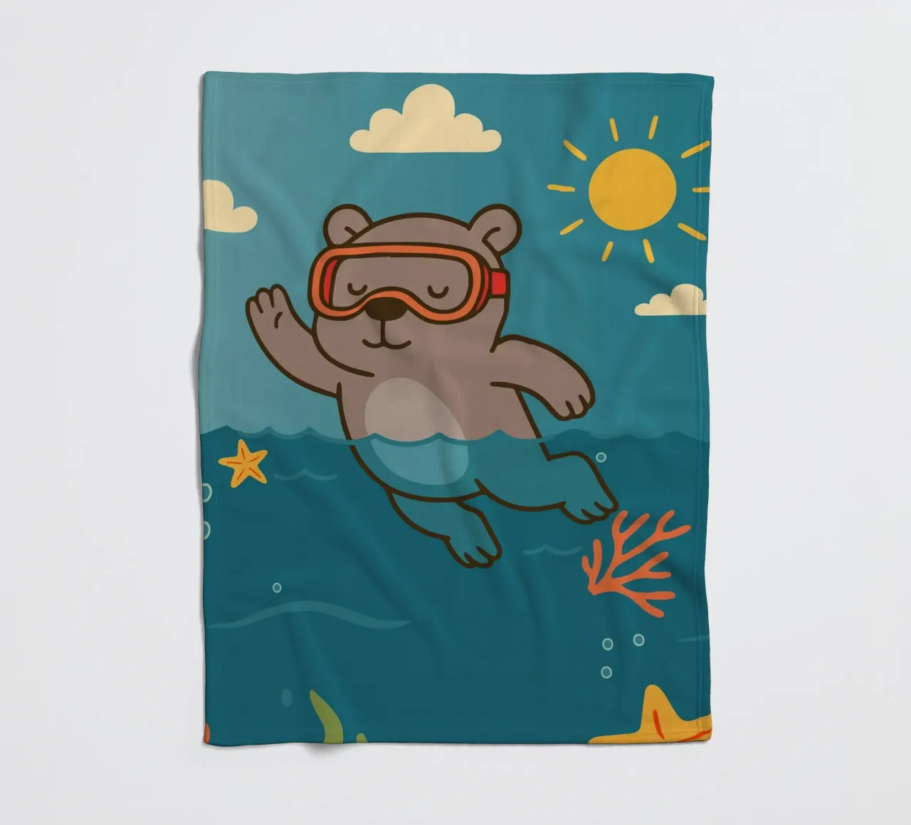 Immersione in mare con l'orso coperta in pile da namosh