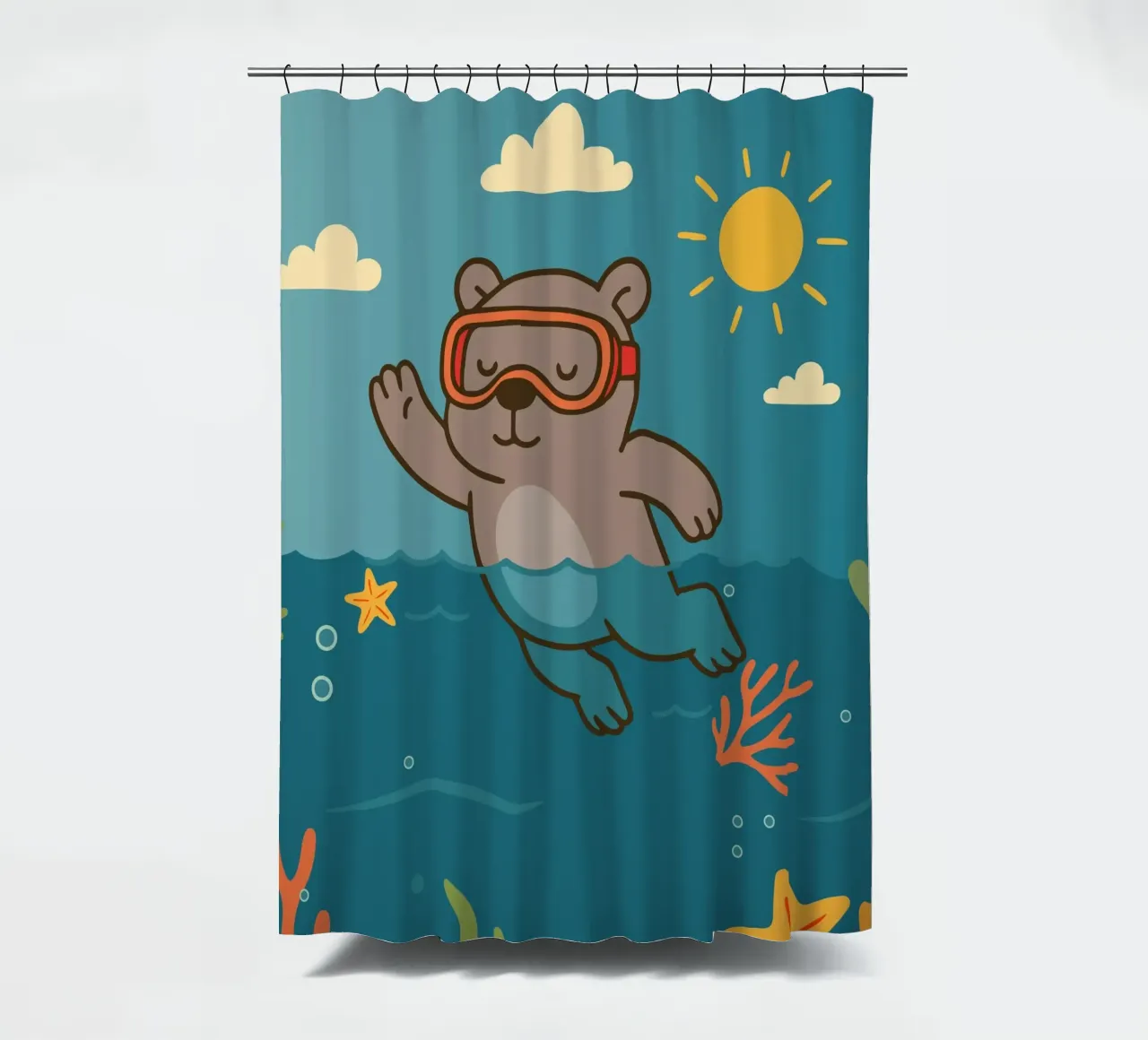 Immersione in mare con l'orso tenda da doccia da namosh