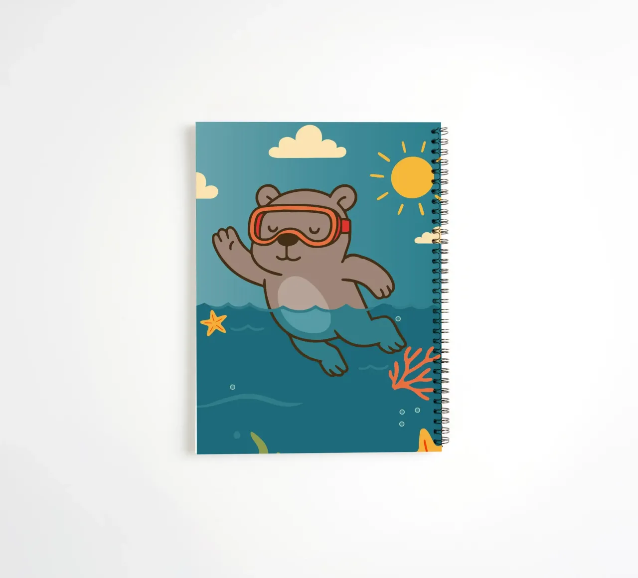 Immersione in mare con l'orso diario ad anelli da namosh