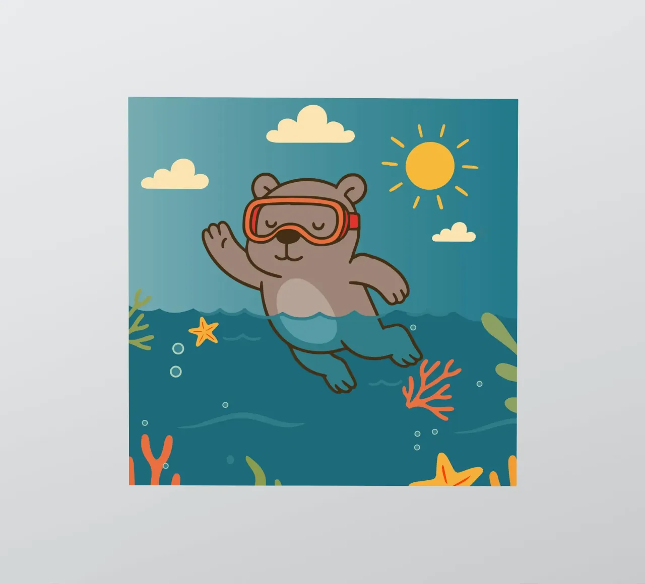Immersione in mare con l'orso adesivo da namosh