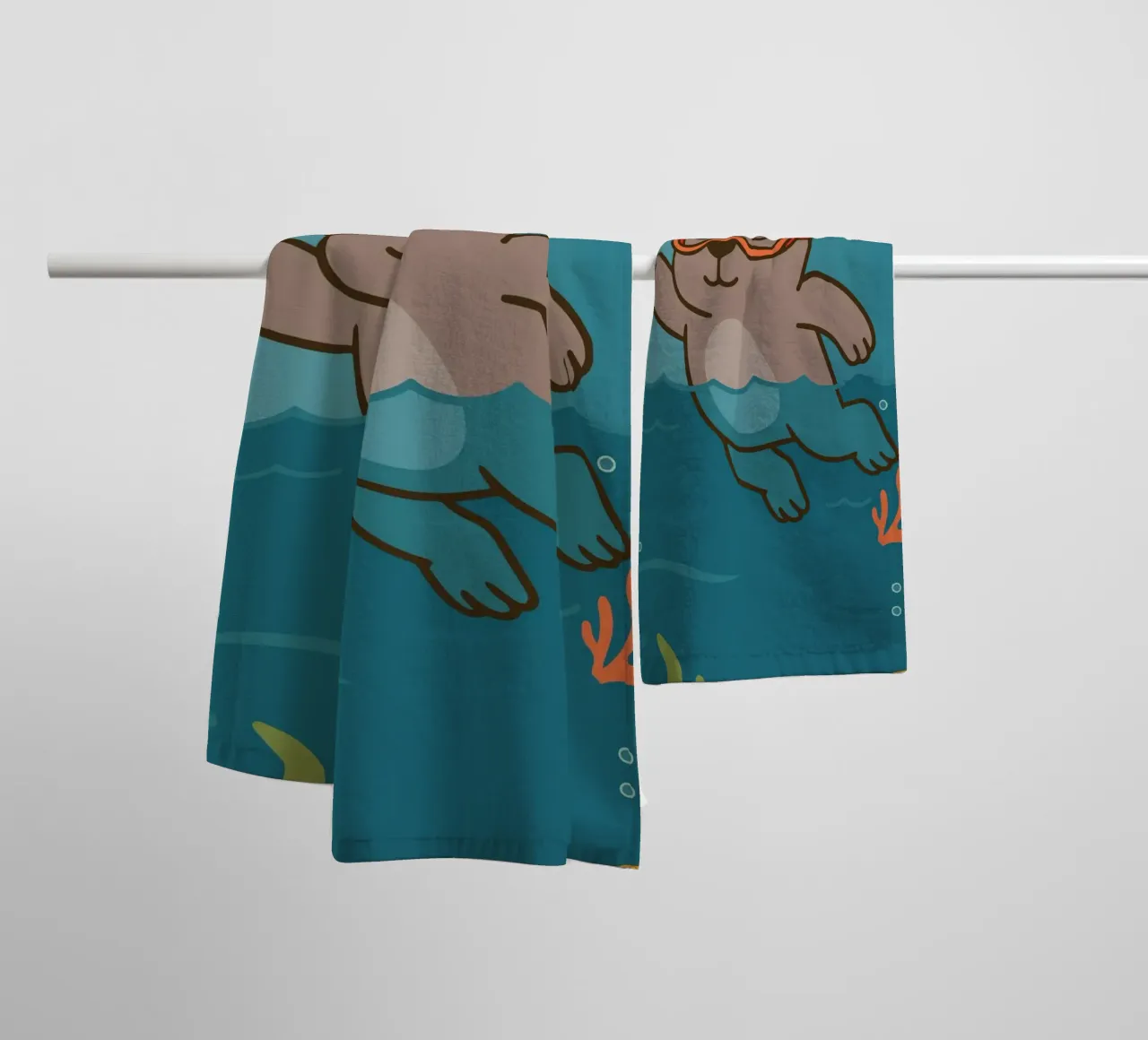 Immersione in mare con l'orso asciugamano da bagno da namosh