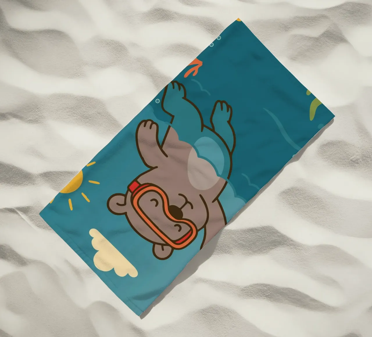 Immersione in mare con l'orso telo mare da namosh