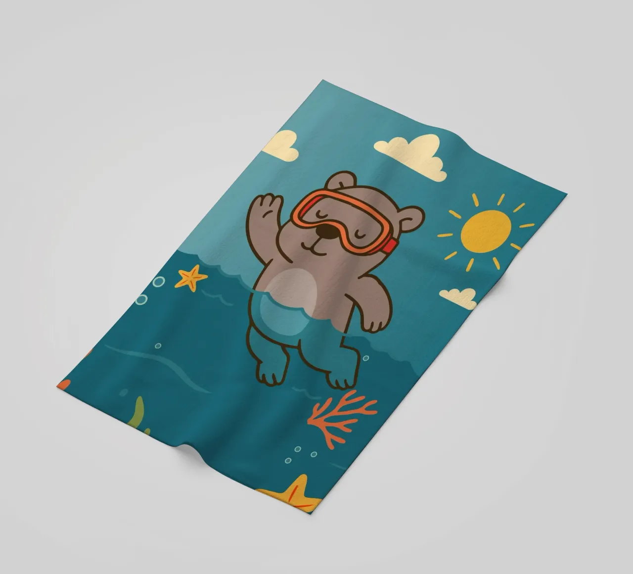 Immersione in mare con l'orso telo mare da namosh