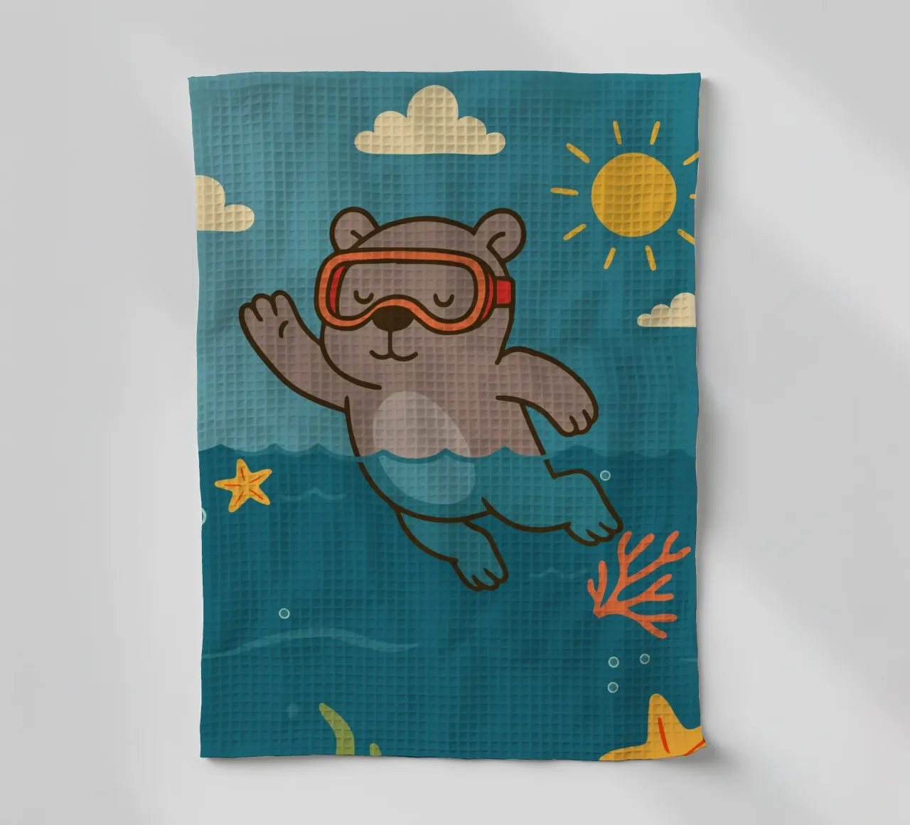 Immersione in mare con l'orso canovaccio da cucina da namosh