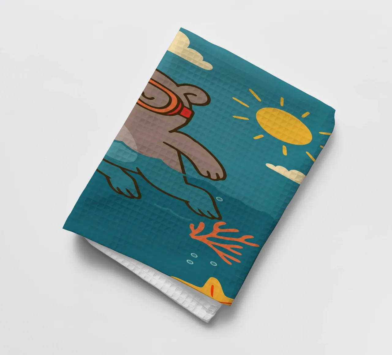 Immersione in mare con l'orso canovaccio da cucina da namosh