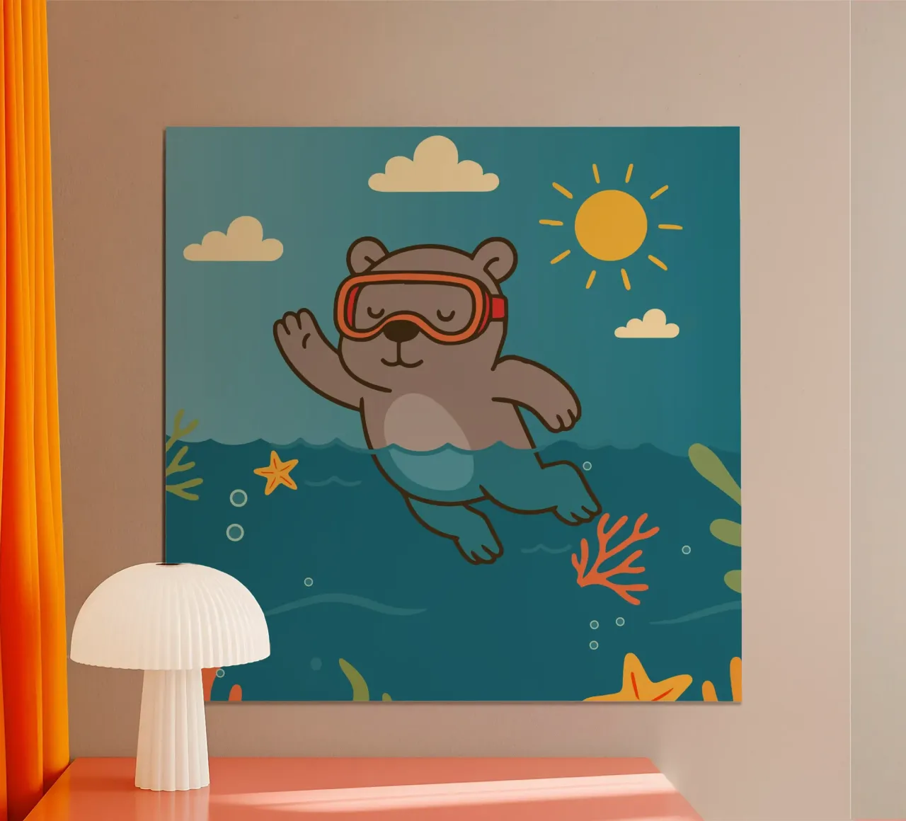 Immersione in mare con l'orso poster da namosh