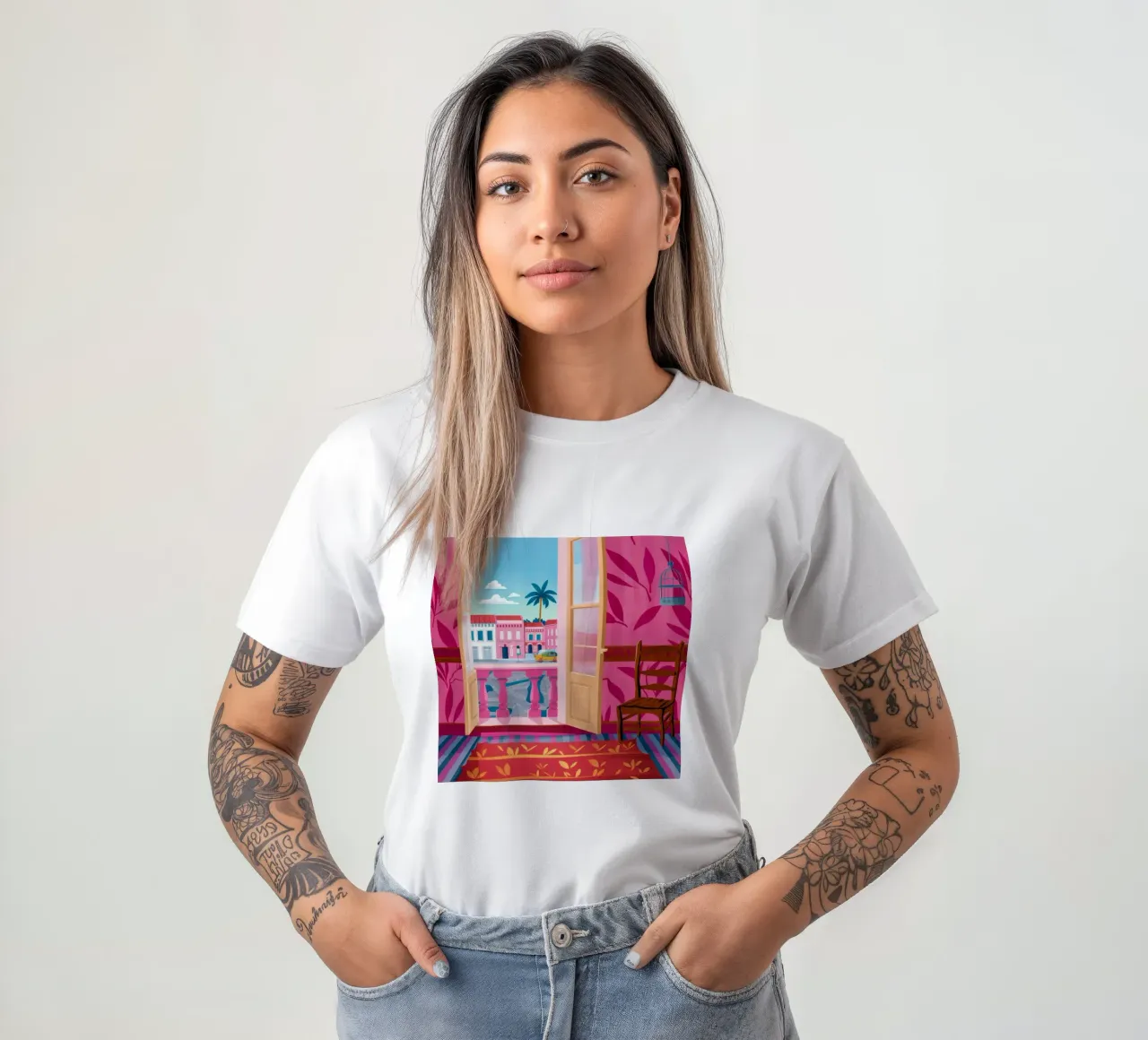 Camera rosa Brezza di mare t-shirt da FadeAura