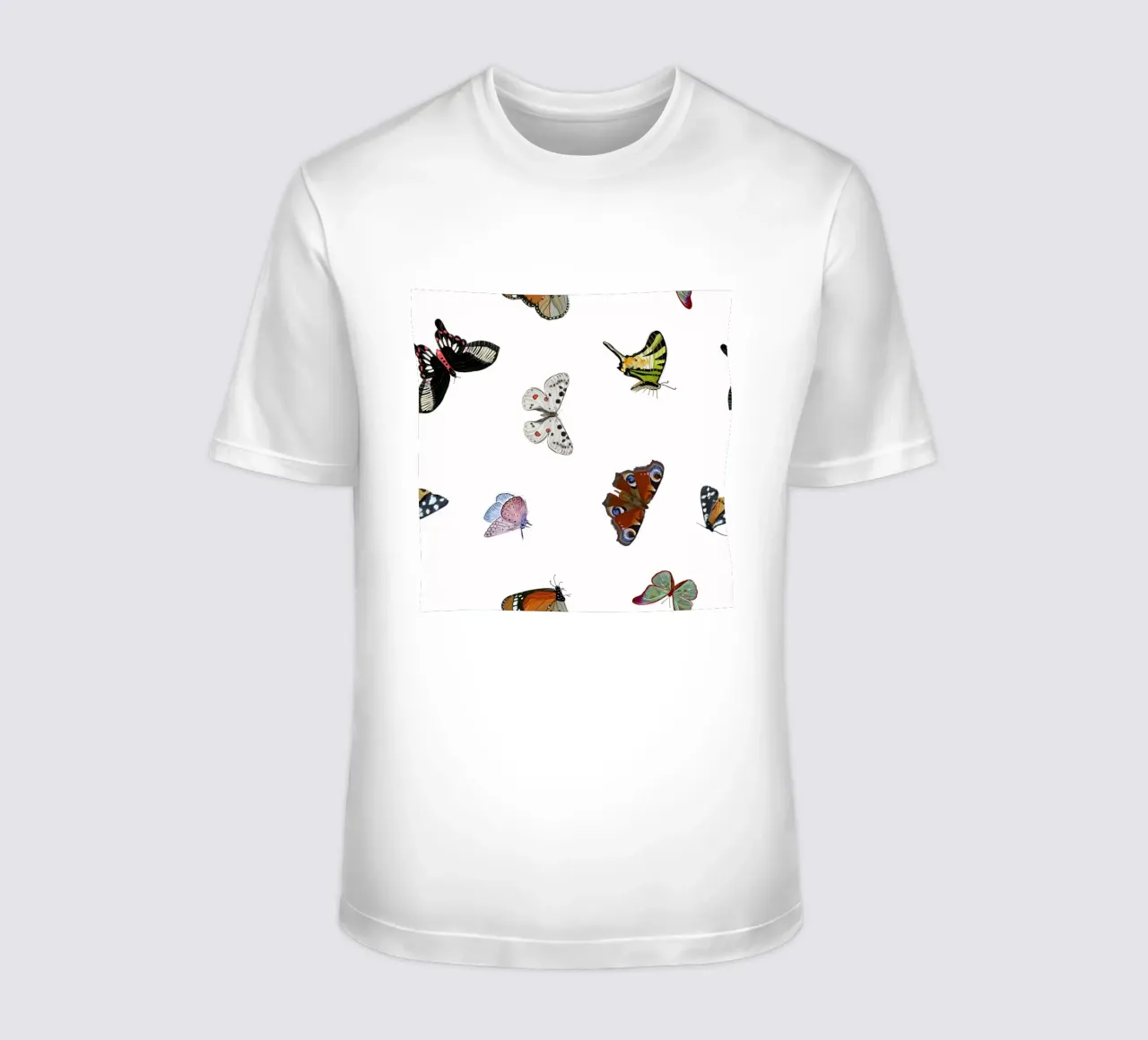 Butterflies white t-shirt by gulsengunel