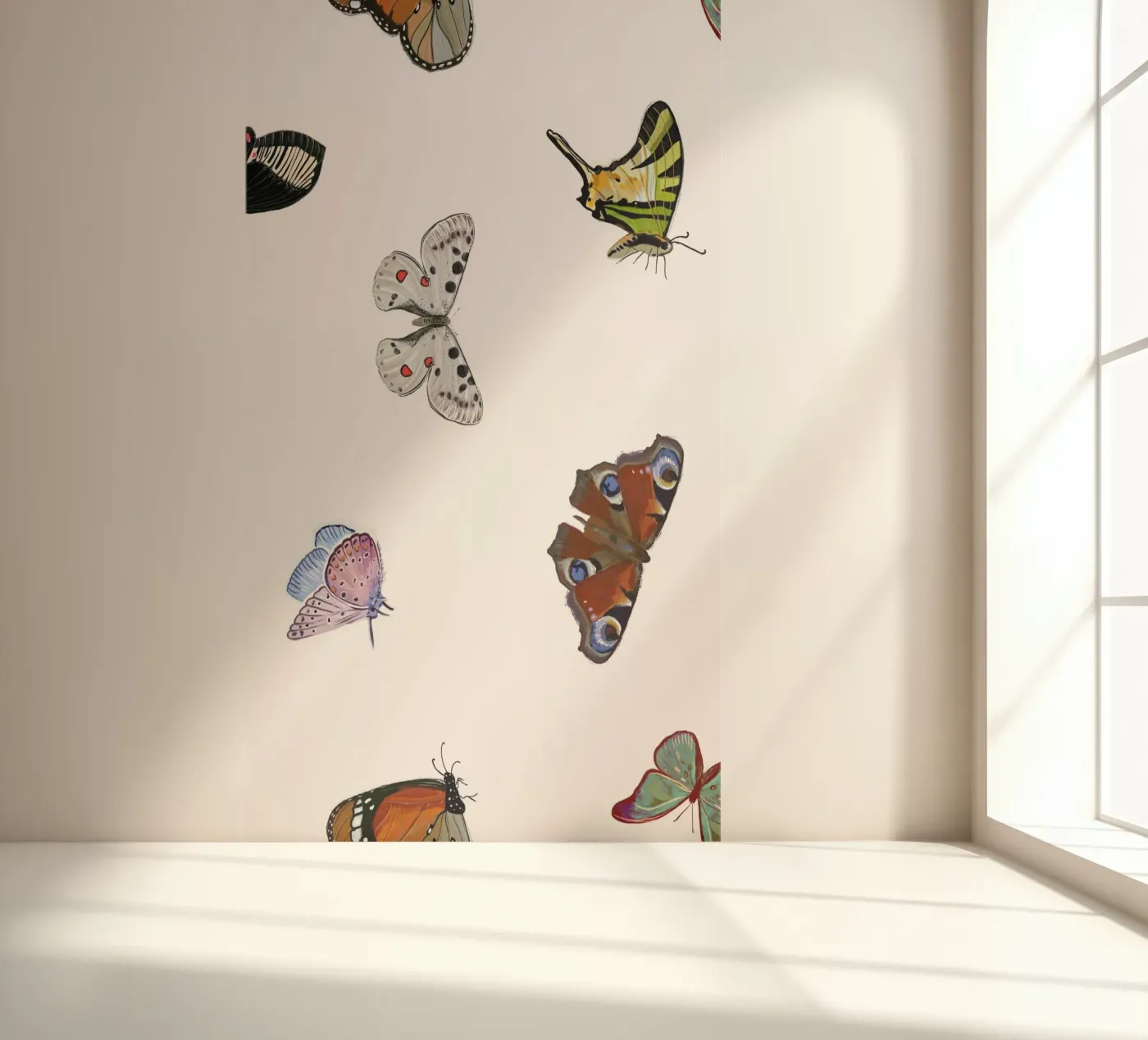 Vlinders wit fotobehang van gulsengunel