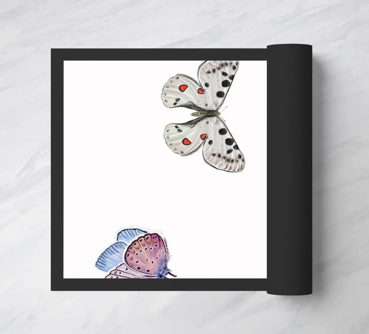 Vlinders wit deurmat van gulsengunel