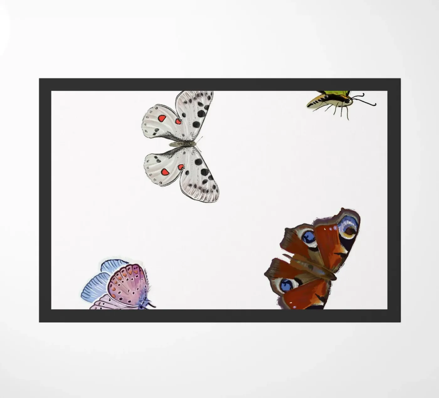 Butterflies white Fußmatte von gulsengunel