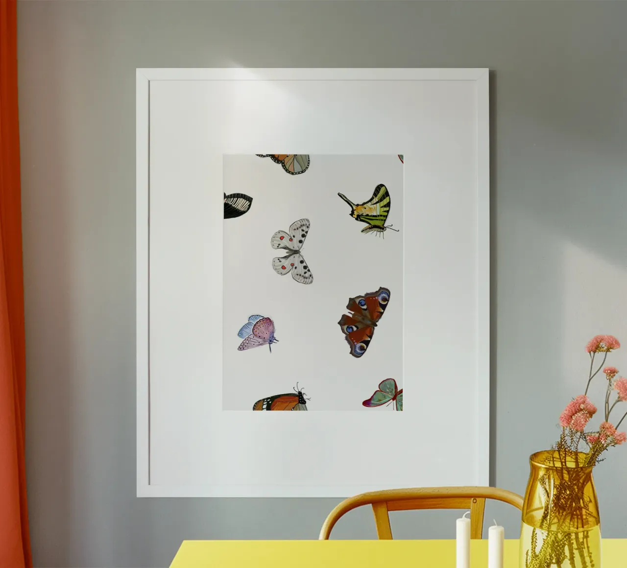 Vlinders wit poster van gulsengunel