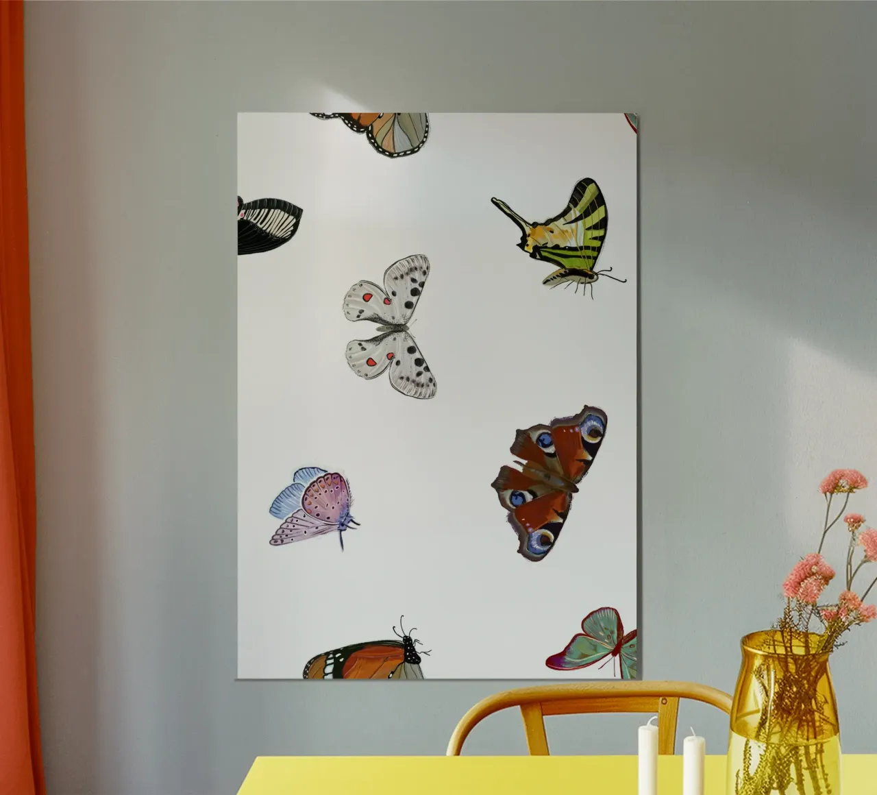 Vlinders wit poster van gulsengunel