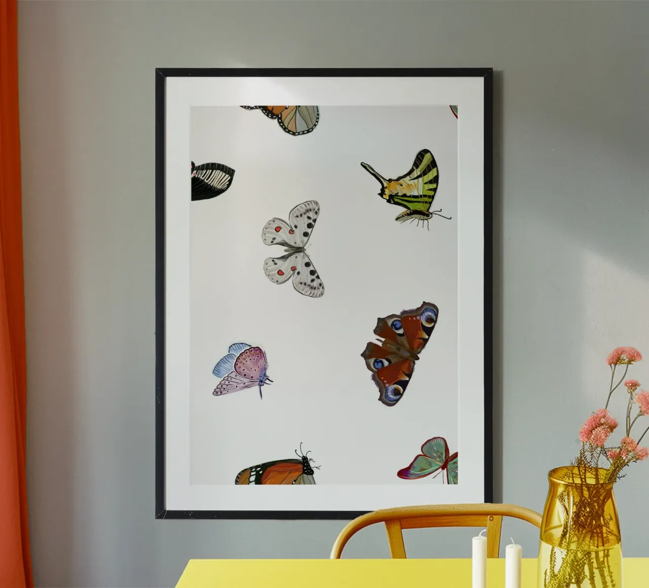 Vlinders wit poster van gulsengunel