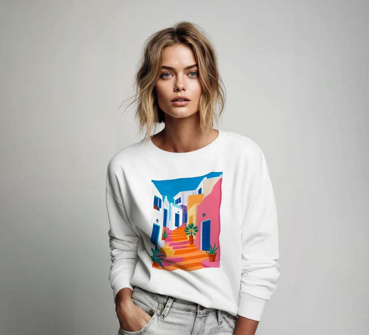 Passi rosa Porta blu felpa da FadeAura