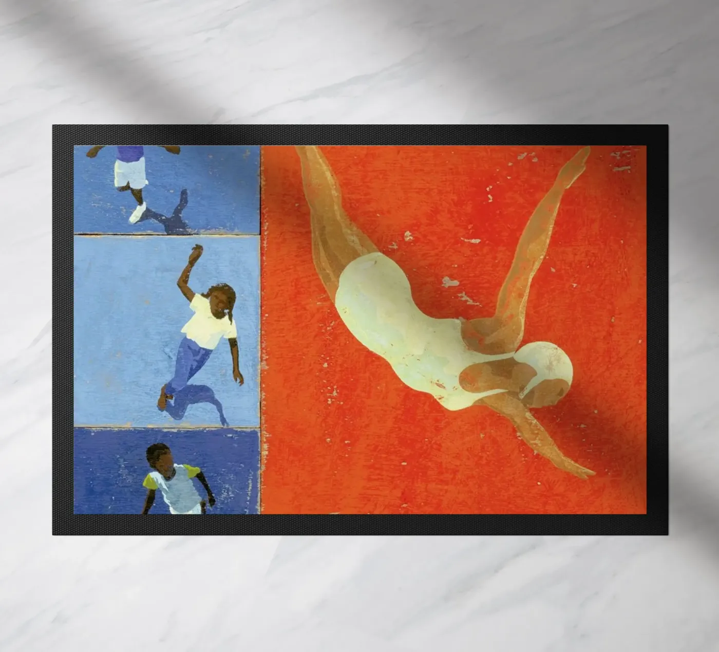 Diver Children doormat by Andy Bridge