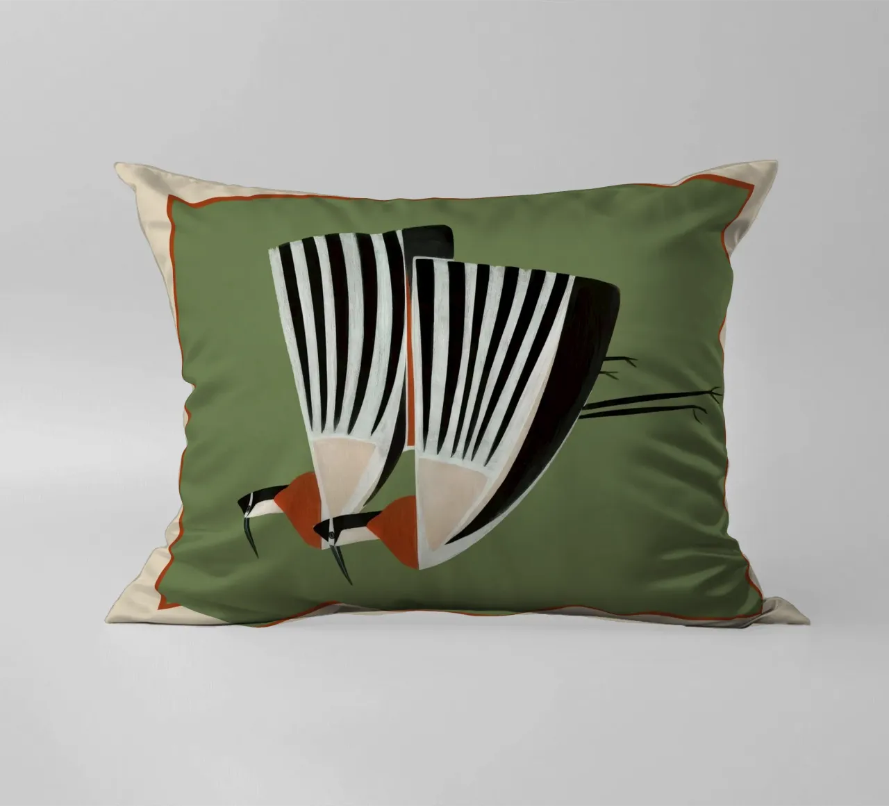 Striped Bird Pair cuscino da cityart