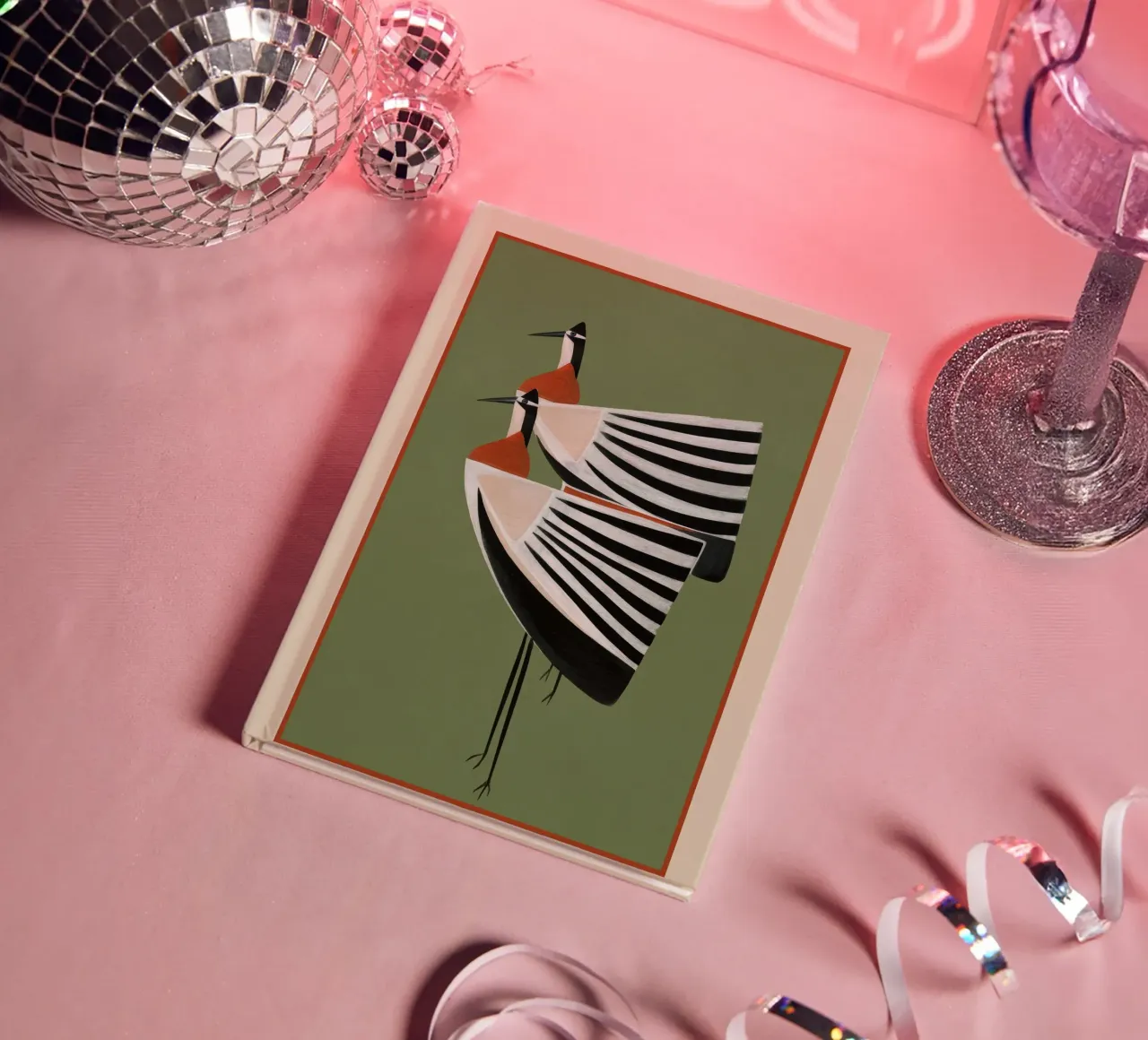 Striped Bird Pair notebook by cityart