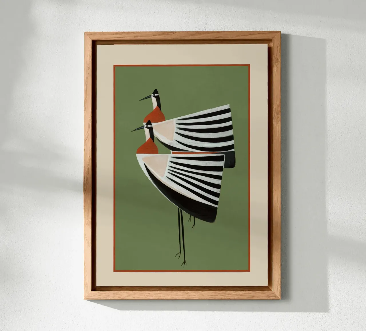 Striped Bird Pair alluminio dibond da cityart