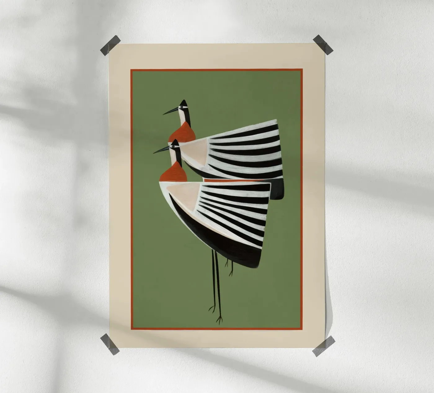 Striped Bird Pair poster da cityart
