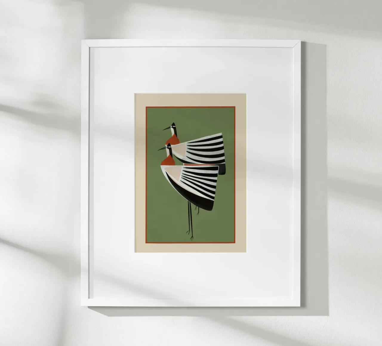 Striped Bird Pair carta hahnemühle da cityart