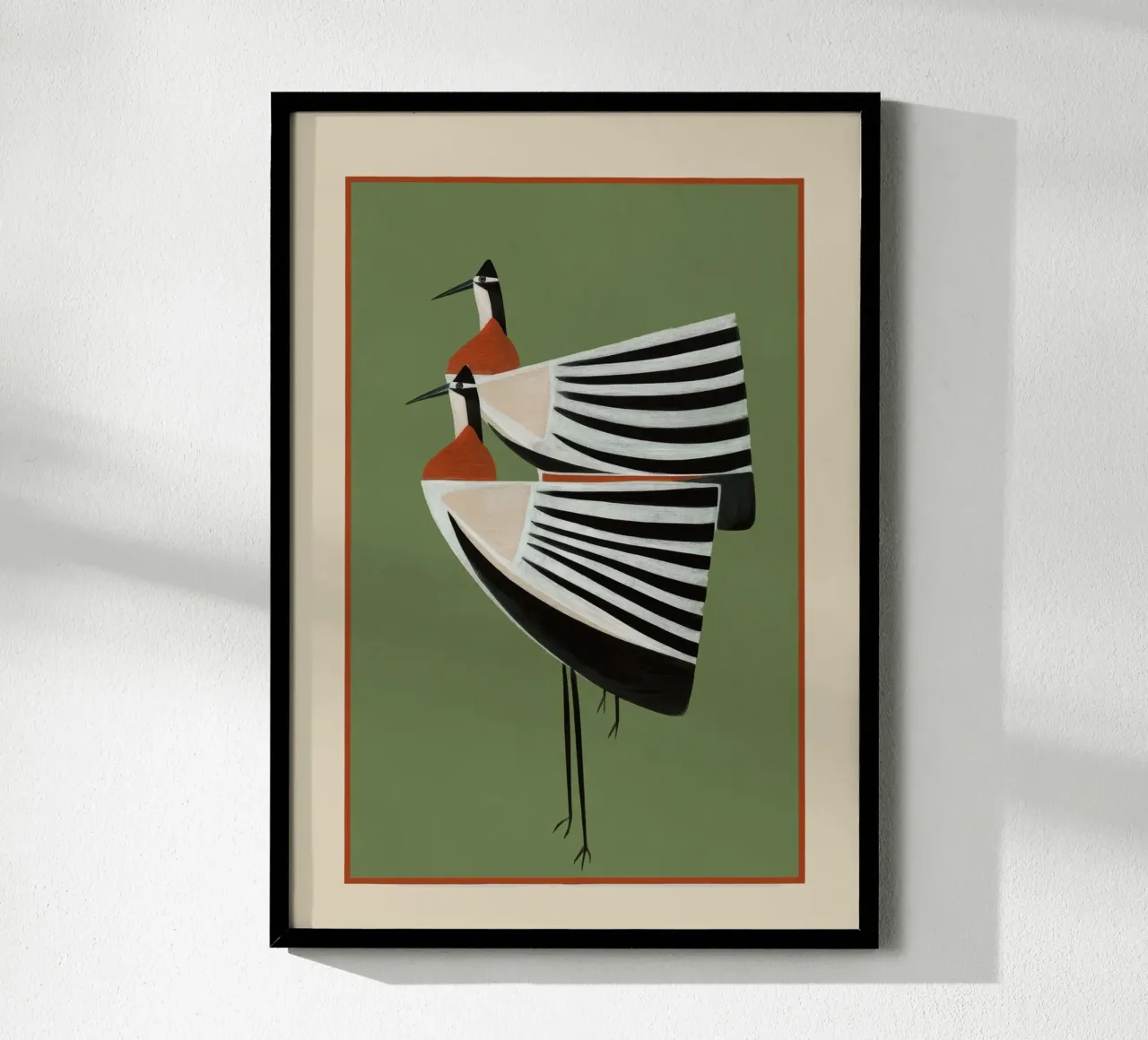 Striped Bird Pair carta hahnemühle da cityart