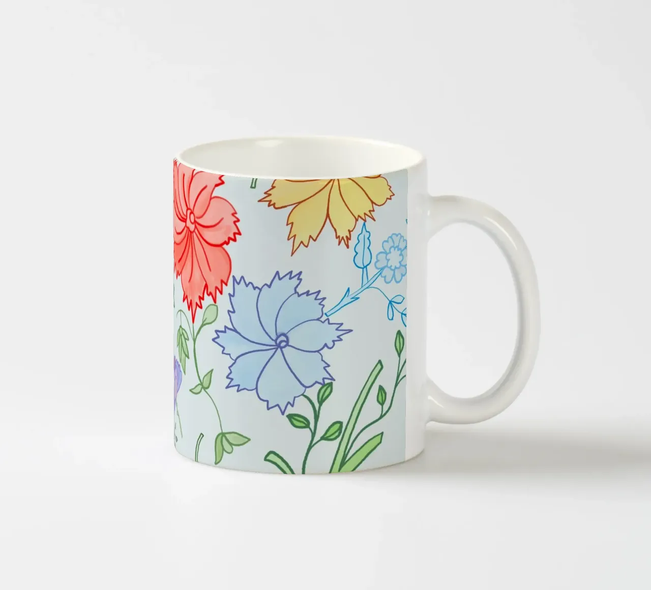 Floreale sgargiante tazza in ceramica da gulsengunel