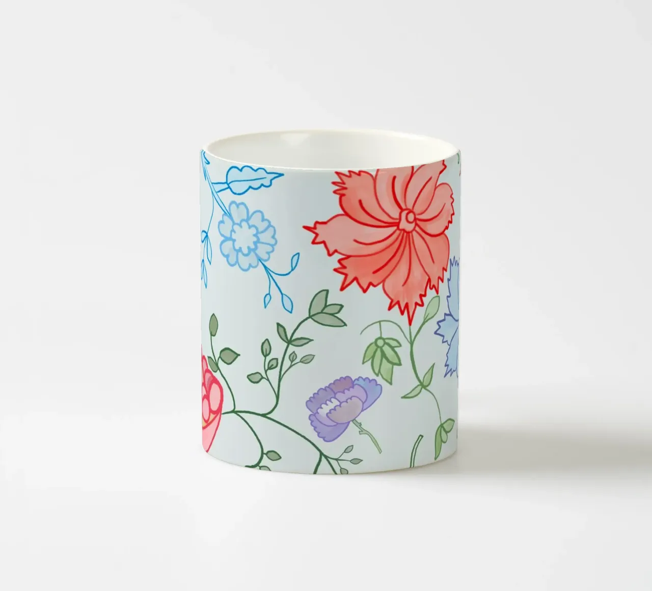 Floreale sgargiante tazza in ceramica da gulsengunel