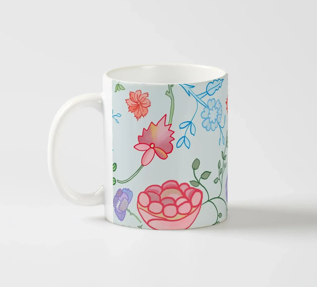 Floreale sgargiante tazza in ceramica da gulsengunel