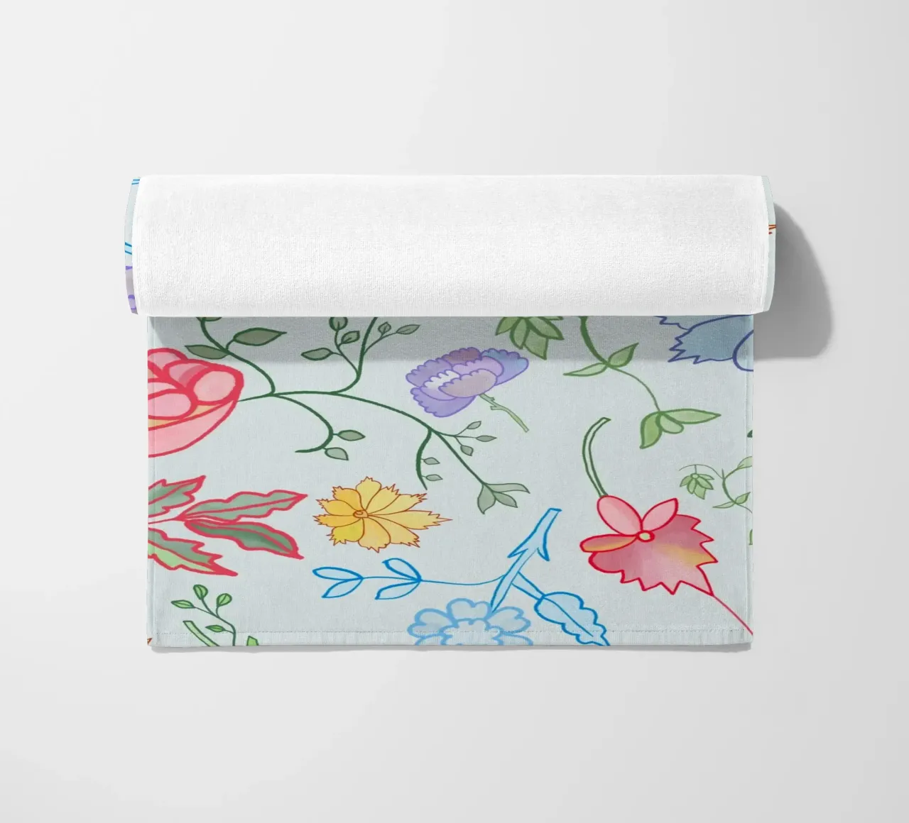 Chintzy floral beach towel by gulsengunel