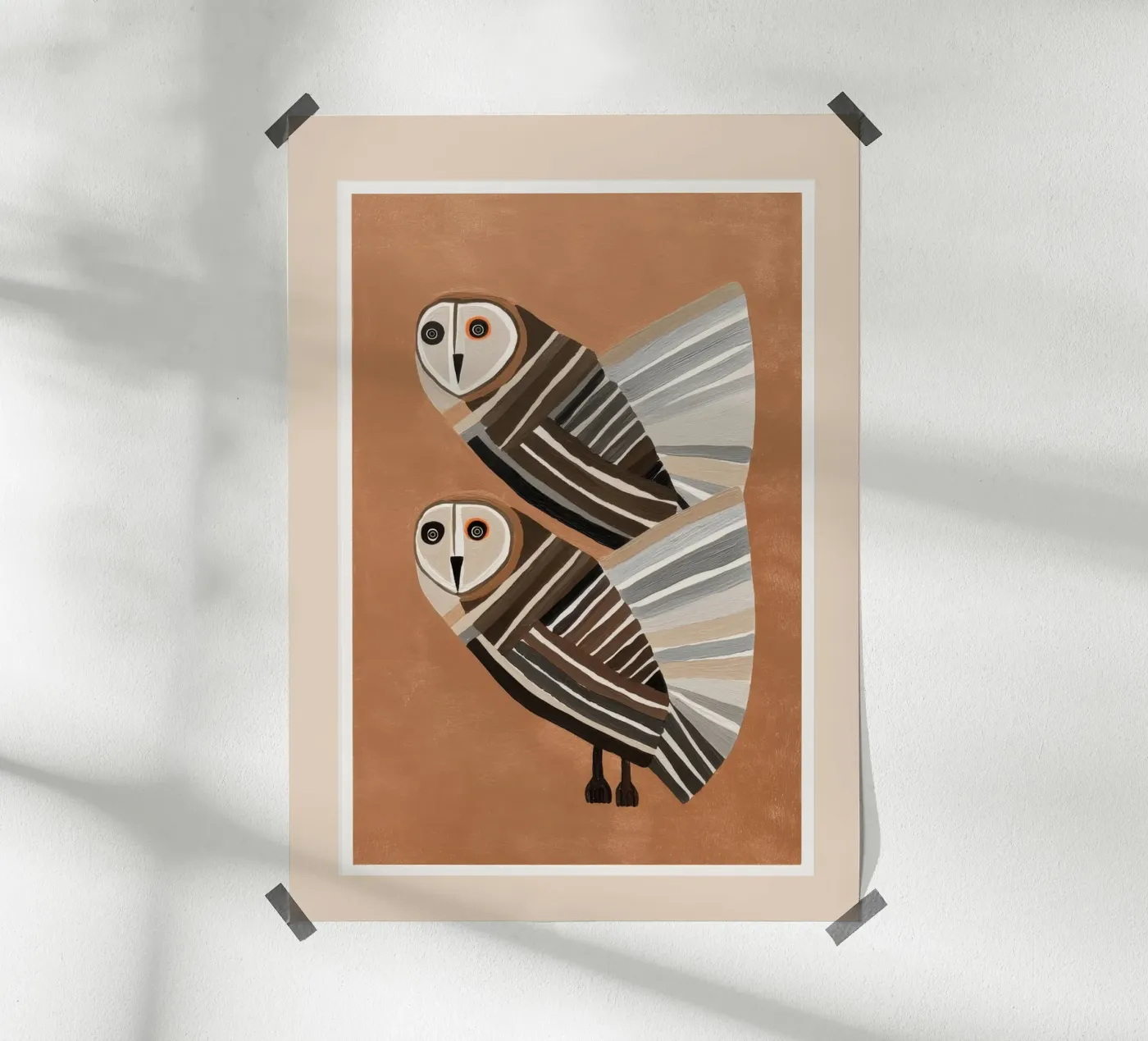 Striped Owl Pair poster da cityart